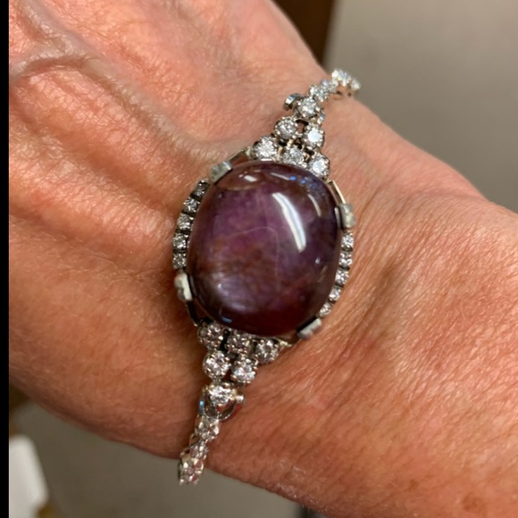 Huge no heat 57.33 ct ruby, diamond 14k  bracelet - Picture 2 of 16